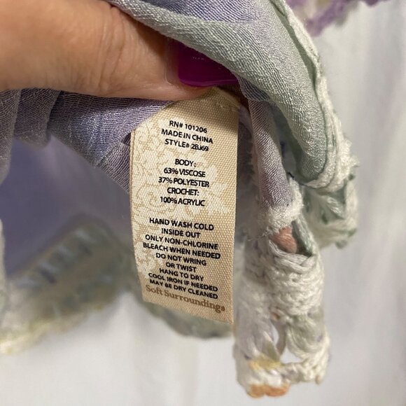 Soft Surroundings Lulu Tunic Crochet Tie Dye‎ Top Size L - Picture 5 of 8